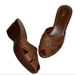 Cole Haan Leather Wedge Sandals with Nike Air Soles